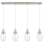 Malone Linear Multi Light Pendant - Brushed Satin Nickel / Clear