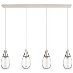 Malone Linear Multi Light Pendant - Polished Nickel / Clear