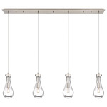 Owego Linear Multi Light Pendant - Brushed Satin Nickel / Clear