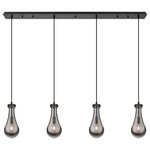 Owego Linear Multi Light Pendant - Matte Black / Smoked