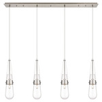 Milan Linear Multi Light Pendant - Brushed Satin Nickel / Clear