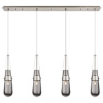 Milan Linear Multi Light Pendant - Brushed Satin Nickel / Smoked