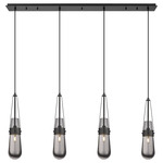 Milan Linear Multi Light Pendant - Matte Black / Smoked