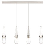 Milan Linear Multi Light Pendant - Polished Nickel / Clear