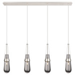 Milan Linear Multi Light Pendant - Polished Nickel / Smoked