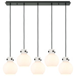 Newton Sphere Linear Multi Light Pendant - Matte Black / Frosted