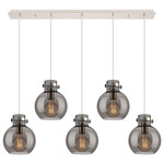 Newton Sphere Linear Multi Light Pendant - Polished Nickel / Smoked