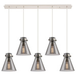 Newton Cone Linear Multi Light Pendant - Polished Nickel / Smoked