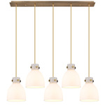 Newton Bell Linear Pendant - Brushed Brass / Frosted