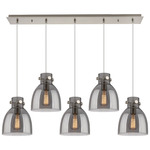 Newton Bell Linear Pendant - Brushed Satin Nickel / Smoked