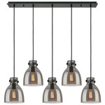 Newton Bell Linear Pendant - Matte Black / Smoked