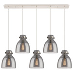 Newton Bell Linear Pendant - Polished Nickel / Smoked