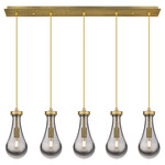 Owego Linear Multi Light Pendant - Brushed Brass / Smoked