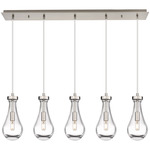 Owego Linear Multi Light Pendant - Brushed Satin Nickel / Clear
