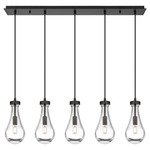 Owego Linear Multi Light Pendant - Matte Black / Clear