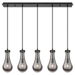 Owego Linear Multi Light Pendant - Matte Black / Smoked