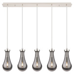 Owego Linear Multi Light Pendant - Polished Nickel / Smoked