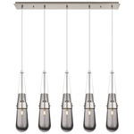 Milan Linear Multi Light Pendant - Brushed Satin Nickel / Smoked
