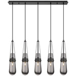 Milan Linear Multi Light Pendant - Matte Black / Smoked