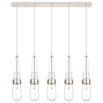 Milan Linear Multi Light Pendant - Polished Nickel / Clear