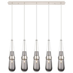 Milan Linear Multi Light Pendant - Polished Nickel / Smoked