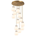 Newton Sphere Multi Light Pendant - Brushed Brass / Frosted