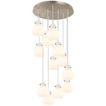 Newton Sphere Multi Light Pendant - Brushed Satin Nickel / Frosted