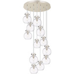 Newton Sphere Multi Light Pendant - Polished Nickel / Clear