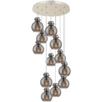 Newton Sphere Multi Light Pendant - Polished Nickel / Smoked