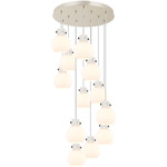 Newton Sphere Multi Light Pendant - Polished Nickel / Frosted