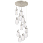 Malone Multi Light Pendant - Brushed Satin Nickel / Striped Clear