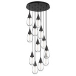 Malone Multi Light Pendant - Matte Black / Clear