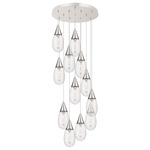 Malone Multi Light Pendant - Polished Nickel / Striped Clear
