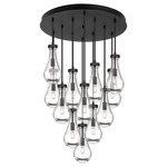 Owego Multi Light Pendant - Matte Black / Clear