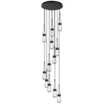 Milan Multi Light Pendant - Matte Black / Clear