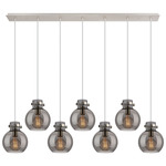 Newton Sphere Linear Multi Light Pendant - Polished Nickel / Smoked