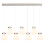 Newton Sphere Linear Multi Light Pendant - Polished Nickel / Frosted