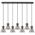 Newton Cone Linear Multi Light Pendant - Matte Black / Smoked