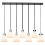Newton Cone Linear Multi Light Pendant - Matte Black / Frosted