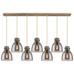 Newton Bell Linear Pendant - Brushed Brass / Smoked