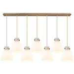 Newton Bell Linear Pendant - Brushed Brass / Frosted