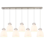Newton Bell Linear Pendant - Brushed Satin Nickel / Frosted