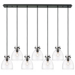 Newton Bell Linear Pendant - Matte Black / Clear