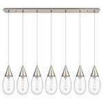 Malone Linear Multi Light Pendant - Brushed Satin Nickel / Clear