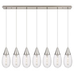 Malone Linear Multi Light Pendant - Brushed Satin Nickel / Striped Clear