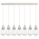 Malone Linear Multi Light Pendant - Polished Nickel / Clear