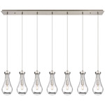 Owego Linear Multi Light Pendant - Brushed Satin Nickel / Clear