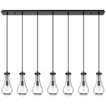 Owego Linear Multi Light Pendant - Matte Black / Clear