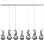 Owego Linear Multi Light Pendant - Polished Nickel / Smoked