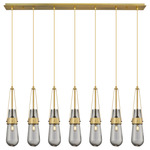 Milan Linear Multi Light Pendant - Brushed Brass / Smoked
